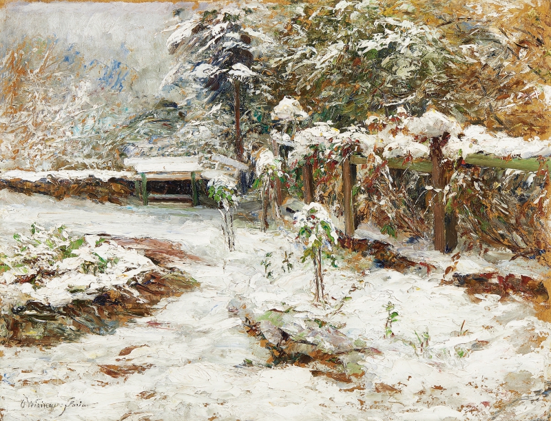 OLGA WISINGER-FLORIAN, Oktoberschnee (Motiv aus dem Schlossgarten Hartenstein), 1905 © Privatsammlung Foto: Leopold Museum, Wien/Manfred Thumberger OLGA WISINGER-FLORIAN, Oktoberschnee (Motiv aus dem Schlossgarten Hartenstein), 1905 © Privatsammlung Foto: Leopold Museum, Wien/Manfred Thumberger